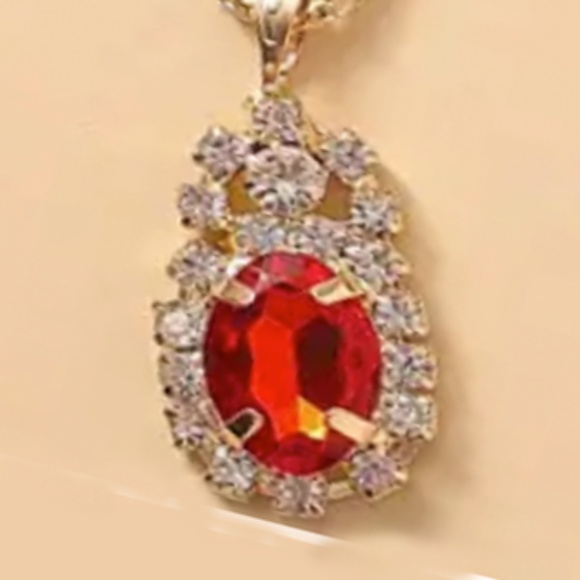 Three Piece Jewelry Set....Oval Charm Necklace,  Earrings, and Ring Set NWT - Picture 7 of 8